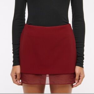 Abercrombie & Fitch Dark Red Mini Skort